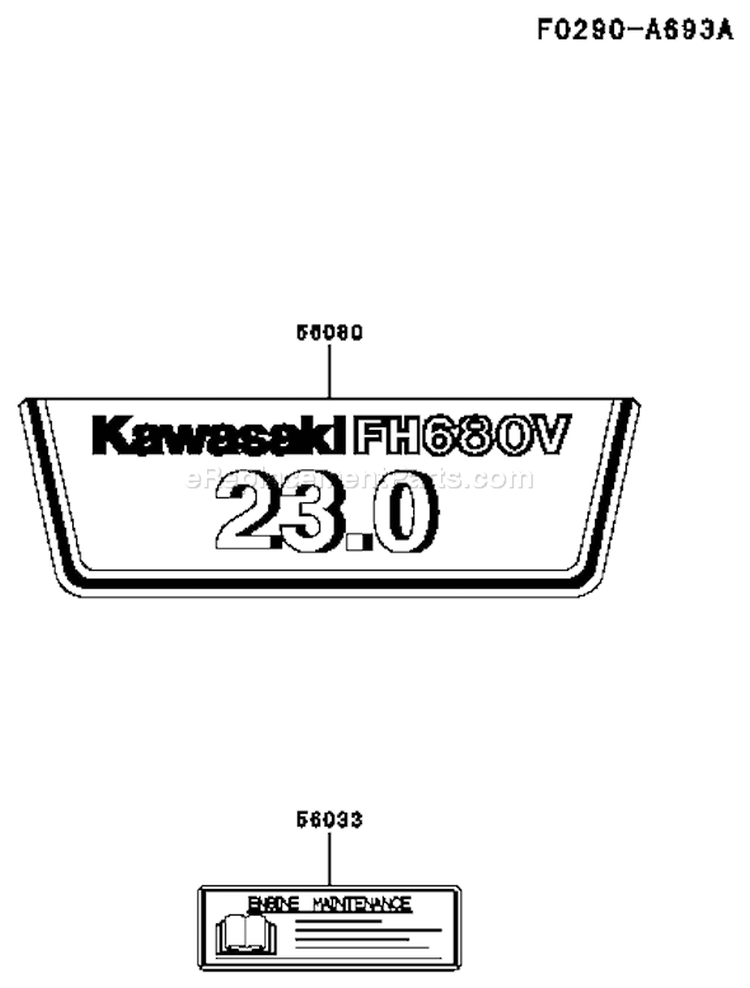 Page H Diagram and Parts List for FH680V BS12 Kawasaki Engine