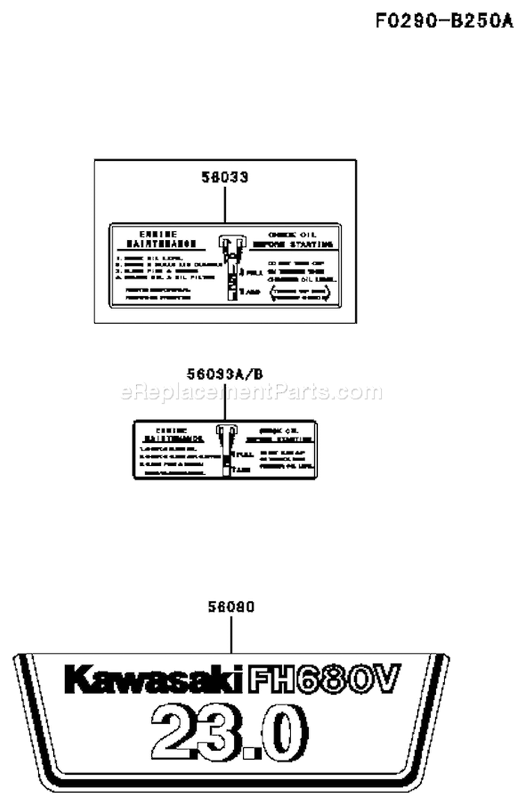 Page H Diagram and Parts List for FH680V CS22 Kawasaki Engine