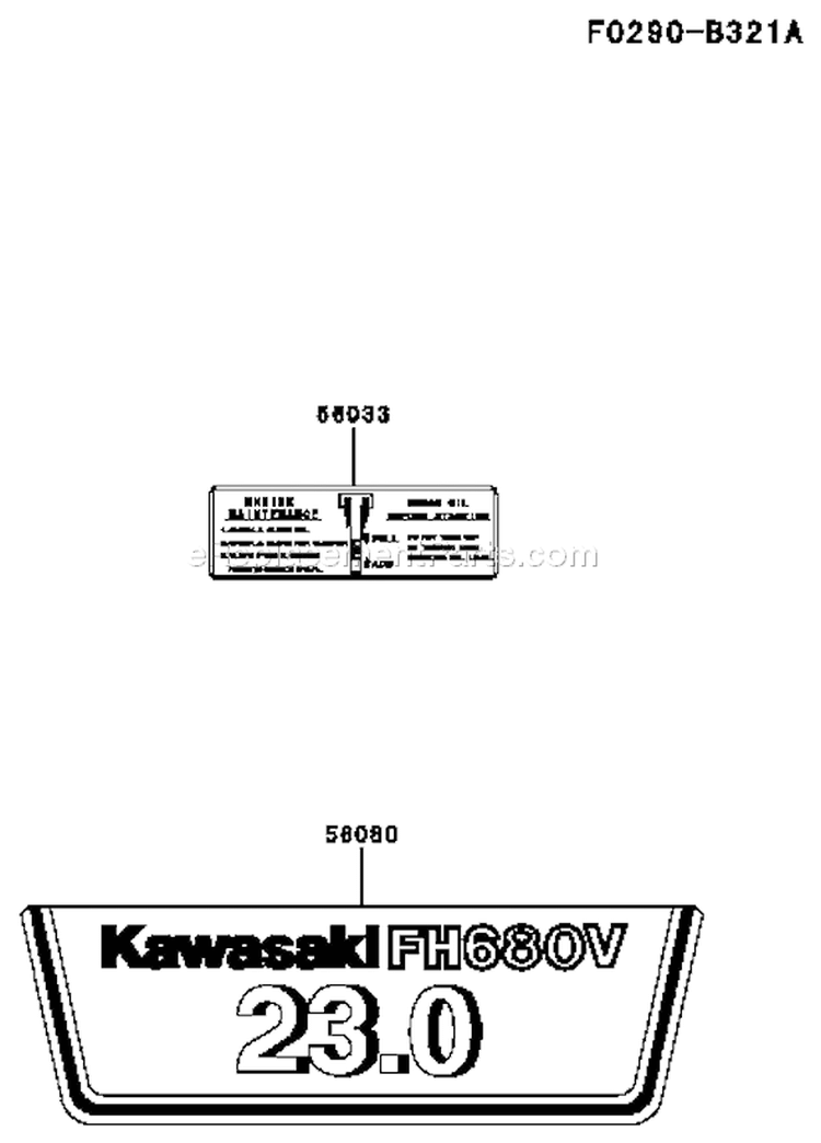 Page H Diagram and Parts List for FH680V DS23 Kawasaki Engine