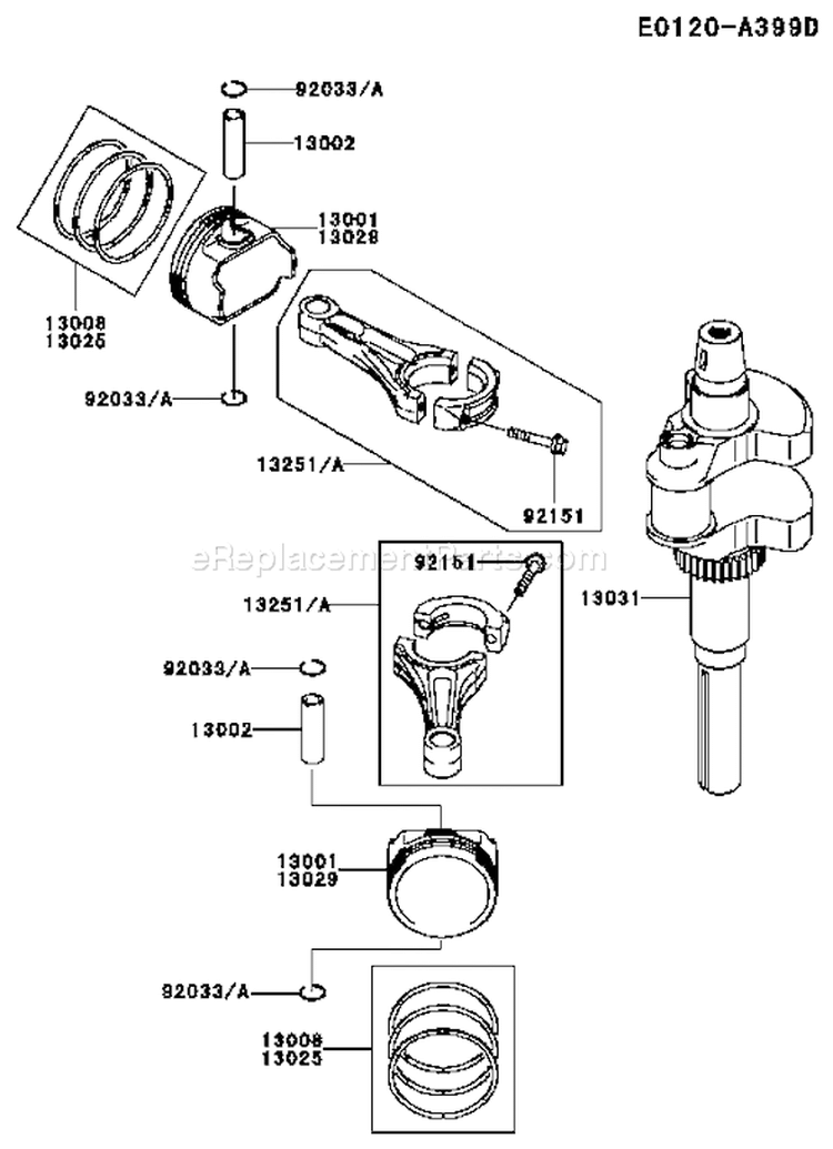 Page J Diagram and Parts List for FH680V DS25 Kawasaki Engine