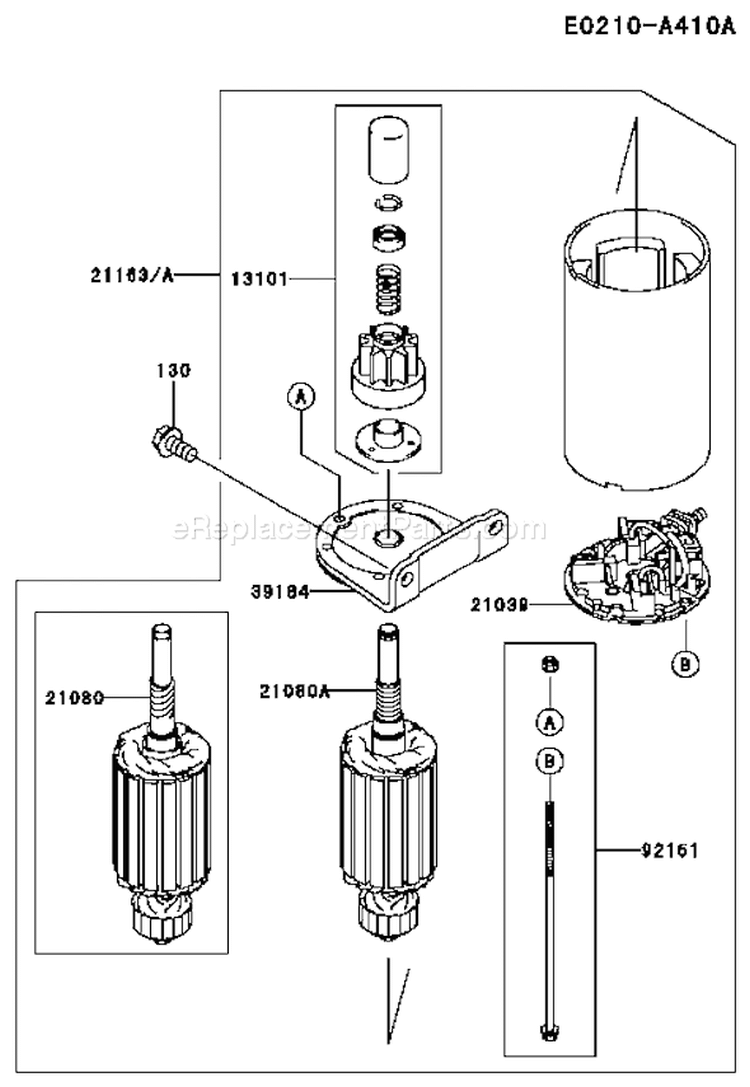 Page K Diagram and Parts List for FH680V DS25 Kawasaki Engine
