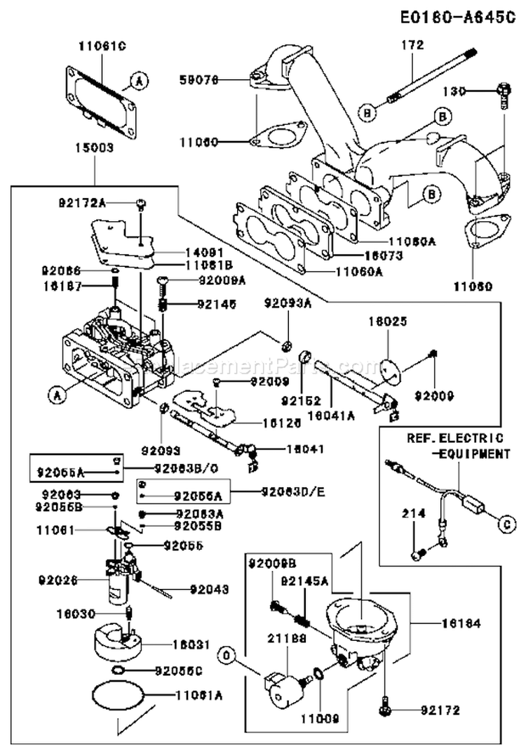 Page B Diagram and Parts List for FH680V AS37 Kawasaki Engine