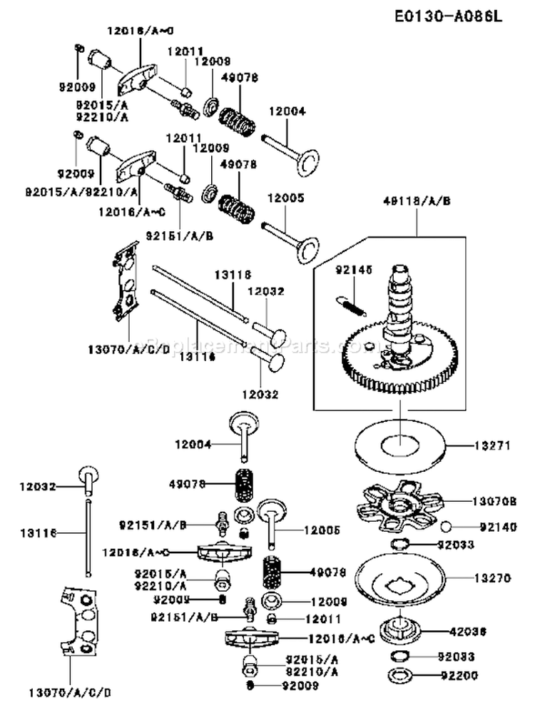 Page L Diagram and Parts List for FH601V DS06 Kawasaki Engine