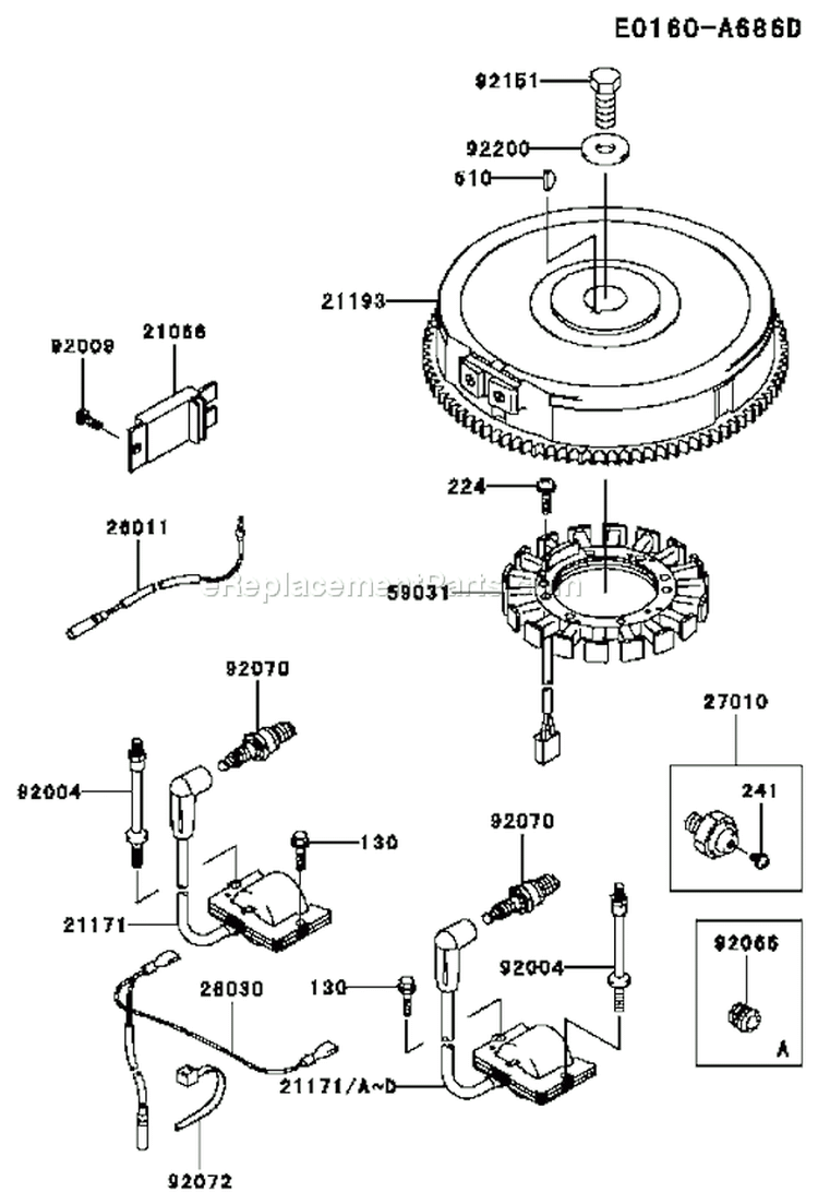 Page F Diagram and Parts List for FH680V ES09 Kawasaki Engine