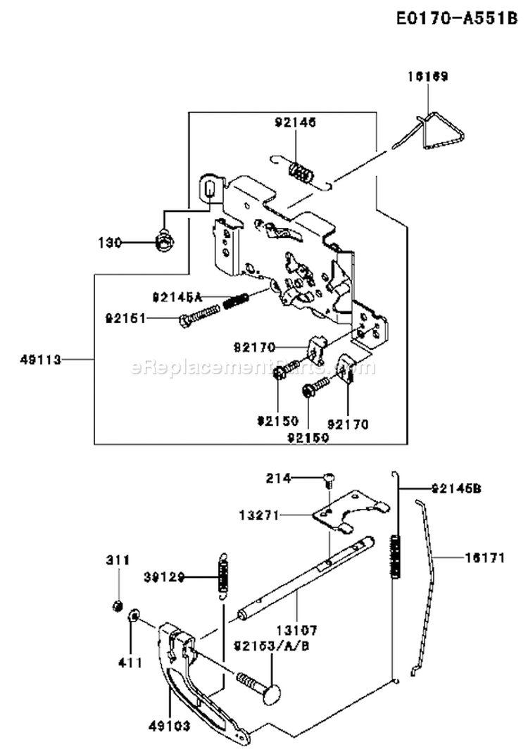 Page C Diagram and Parts List for FH680V ES13 Kawasaki Engine