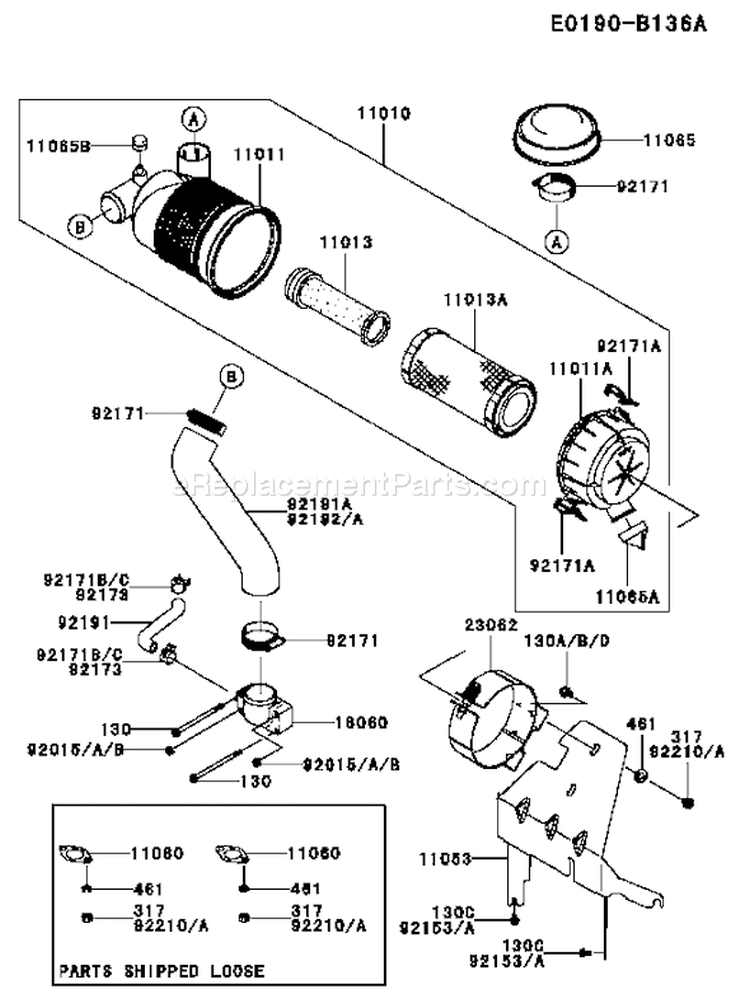 Page A Diagram and Parts List for FH680V DS21 Kawasaki Engine