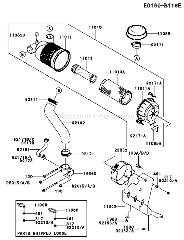 Page A Diagram and Parts List for FH680V ES28 Kawasaki Engine