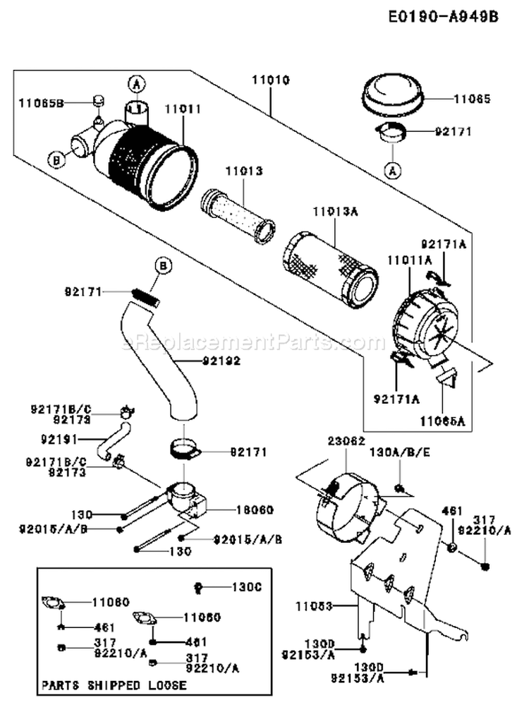 Page A Diagram and Parts List for FH680V ES29 Kawasaki Engine