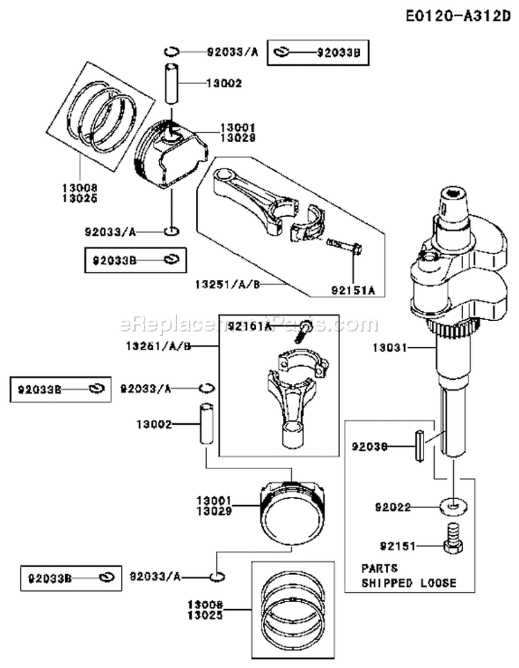 Page J Diagram and Parts List for FH680V ES29 Kawasaki Engine