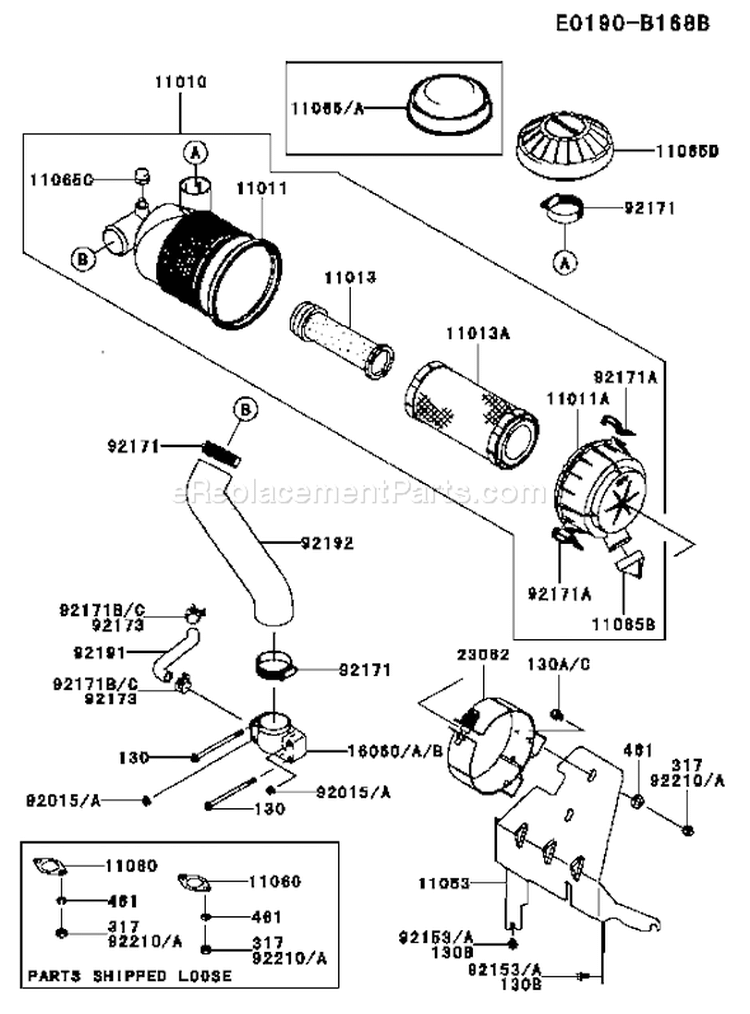 Page A Diagram and Parts List for FH680V DS32 Kawasaki Engine