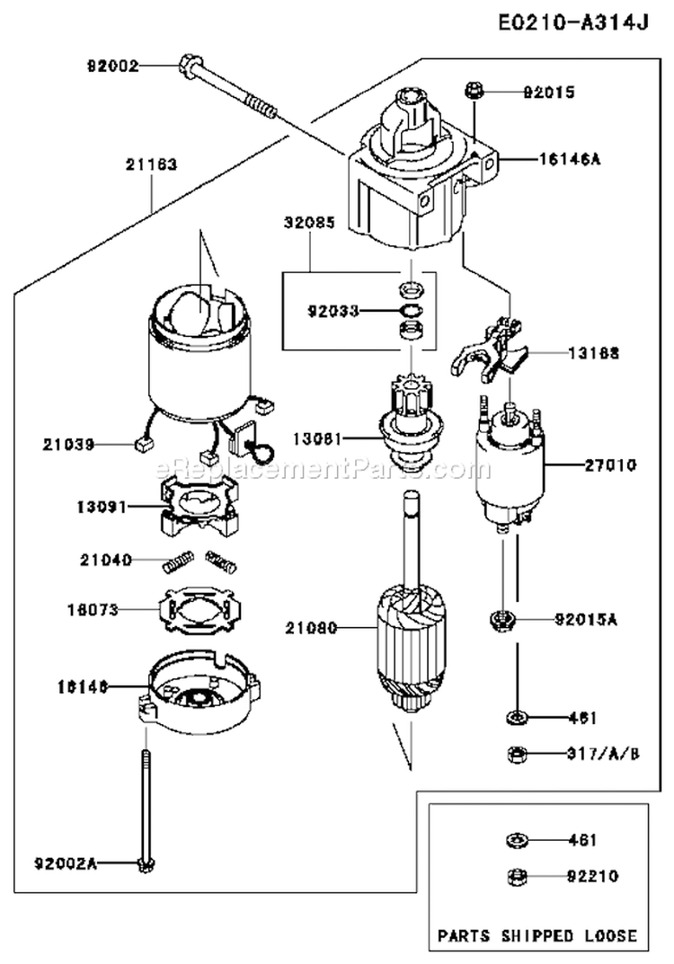 Page K Diagram and Parts List for FH680V DS32 Kawasaki Engine