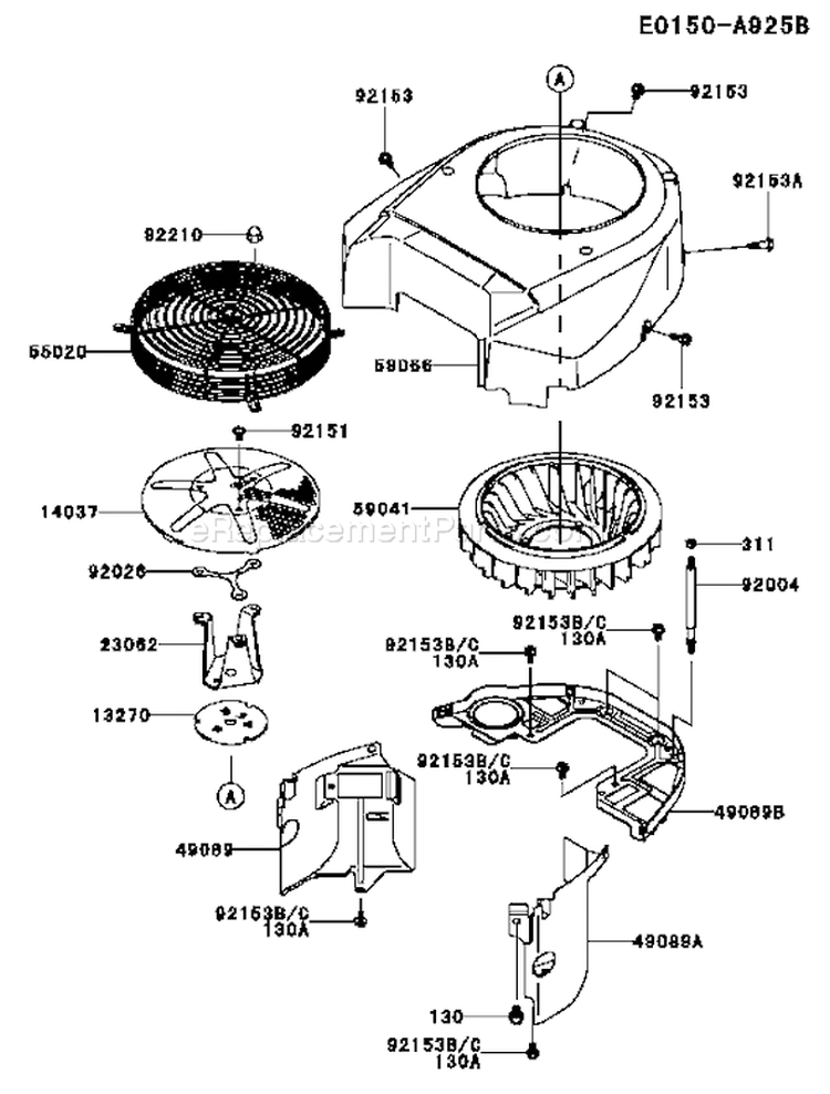 Page D Diagram and Parts List for FH680V DS32 Kawasaki Engine