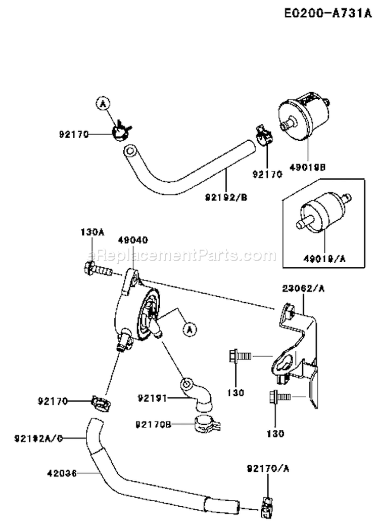 Page G Diagram and Parts List for FH680V DS32 Kawasaki Engine