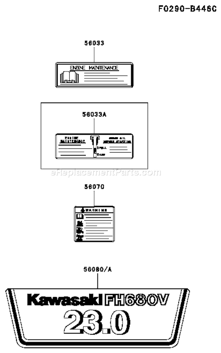 Page H Diagram and Parts List for FH680V DS32 Kawasaki Engine