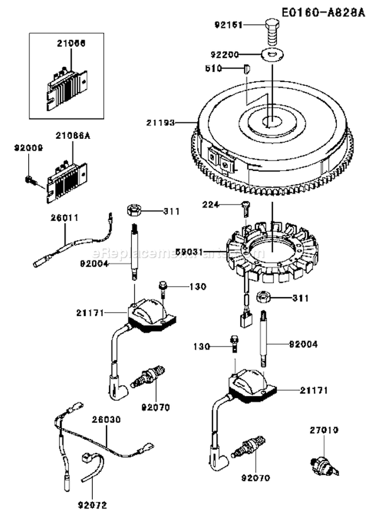 Page F Diagram and Parts List for FH680V FS10 Kawasaki Engine