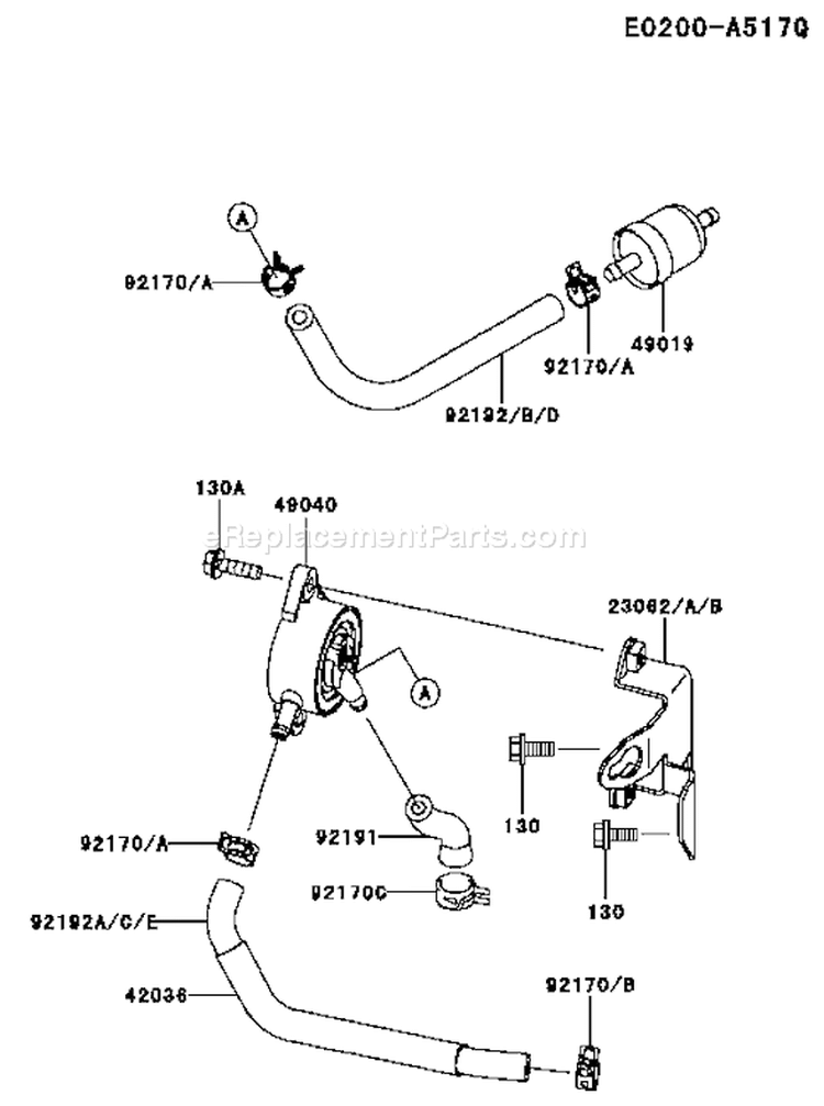 Page G Diagram and Parts List for FH601V ES14 Kawasaki Engine