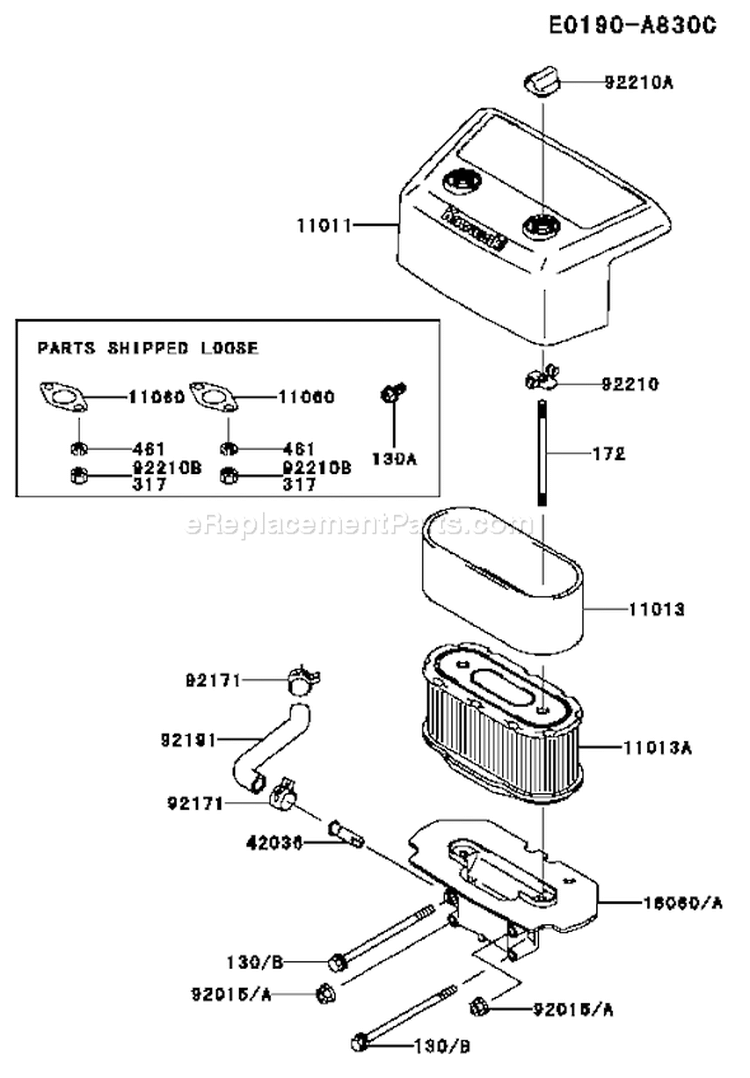 Page A Diagram and Parts List for FH680V GS13 Kawasaki Engine