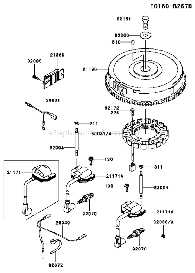 Page F Diagram and Parts List for FH680V GS13 Kawasaki Engine