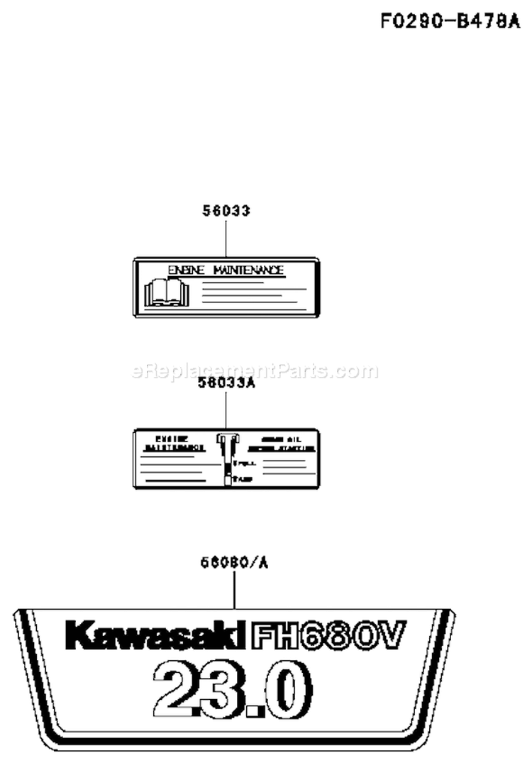 Page H Diagram and Parts List for FH680V GS13 Kawasaki Engine