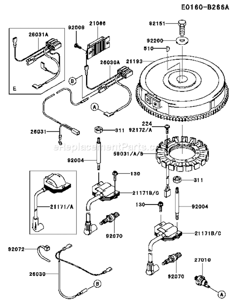 Page F Diagram and Parts List for FH680V GS24 Kawasaki Engine