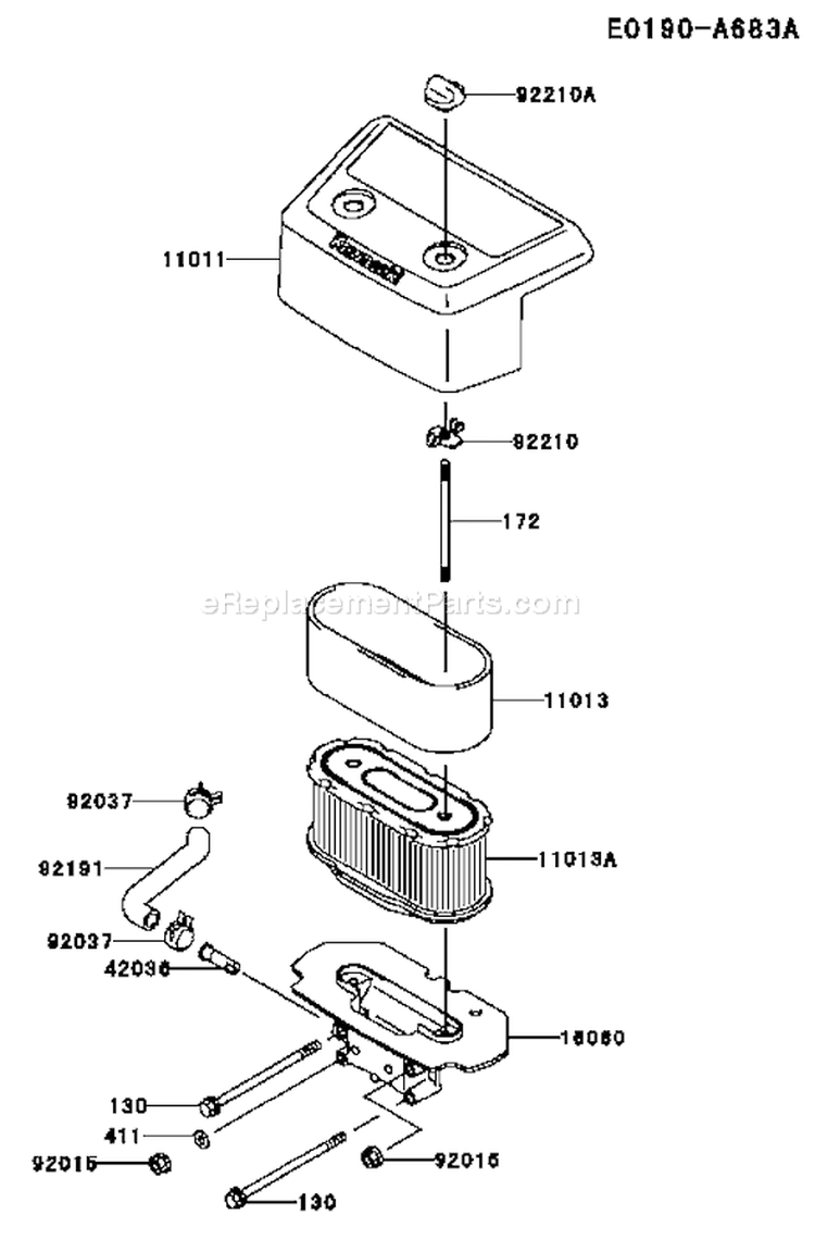 Page A Diagram and Parts List for FH680V HS09 Kawasaki Engine