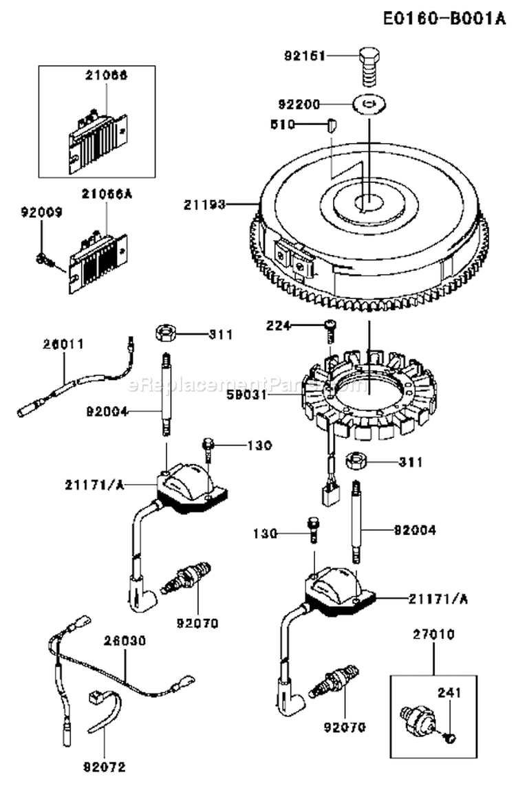 Page F Diagram and Parts List for FH680V HS09 Kawasaki Engine
