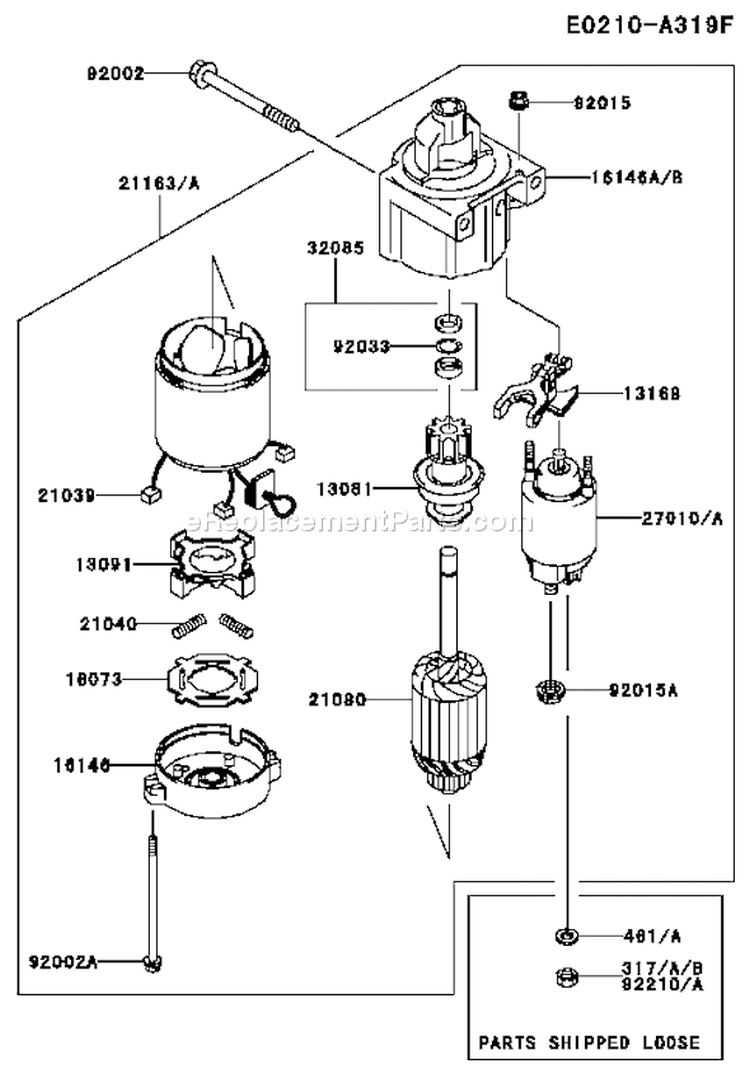 Page K Diagram and Parts List for FH680V HS12 Kawasaki Engine