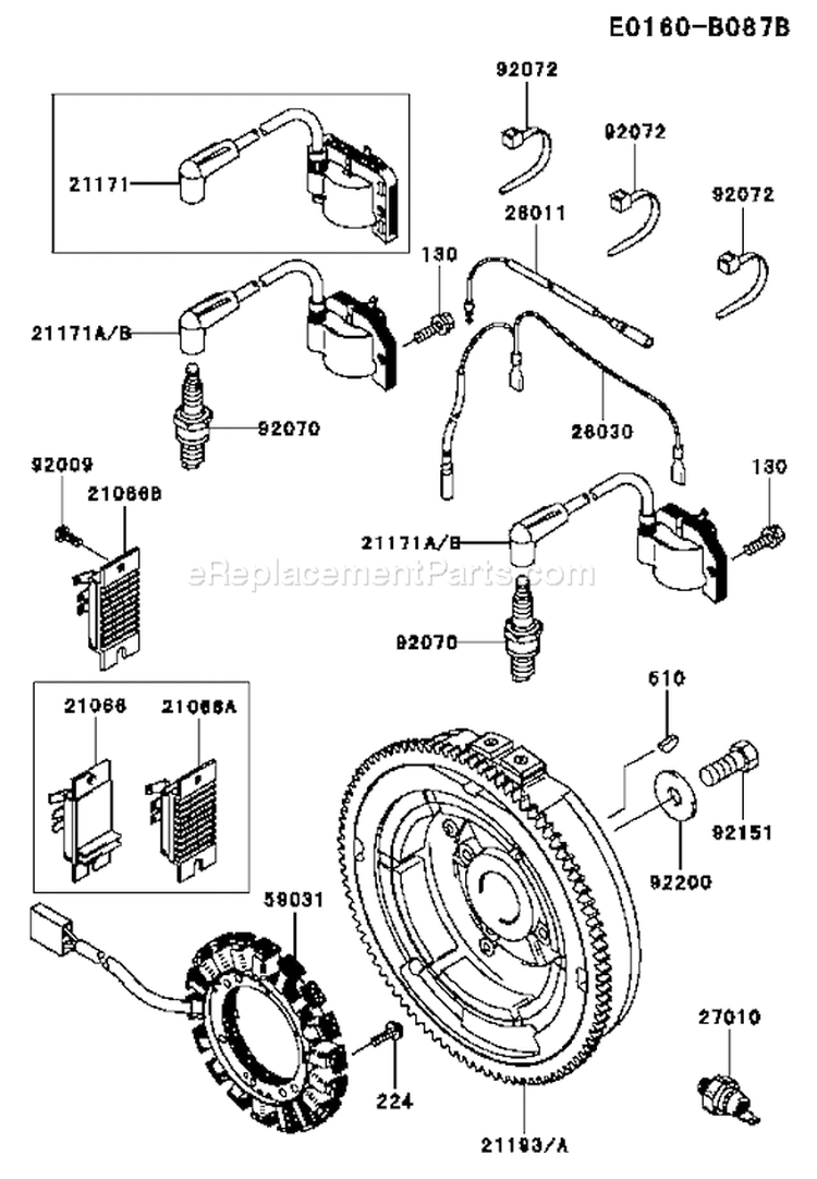 Page F Diagram and Parts List for FH721D AS07 Kawasaki Engine