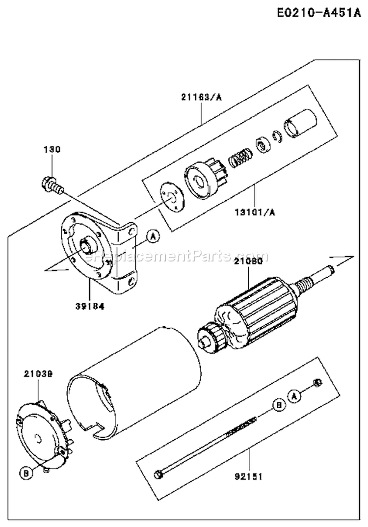 Page K Diagram and Parts List for FH721D AS11 Kawasaki Engine