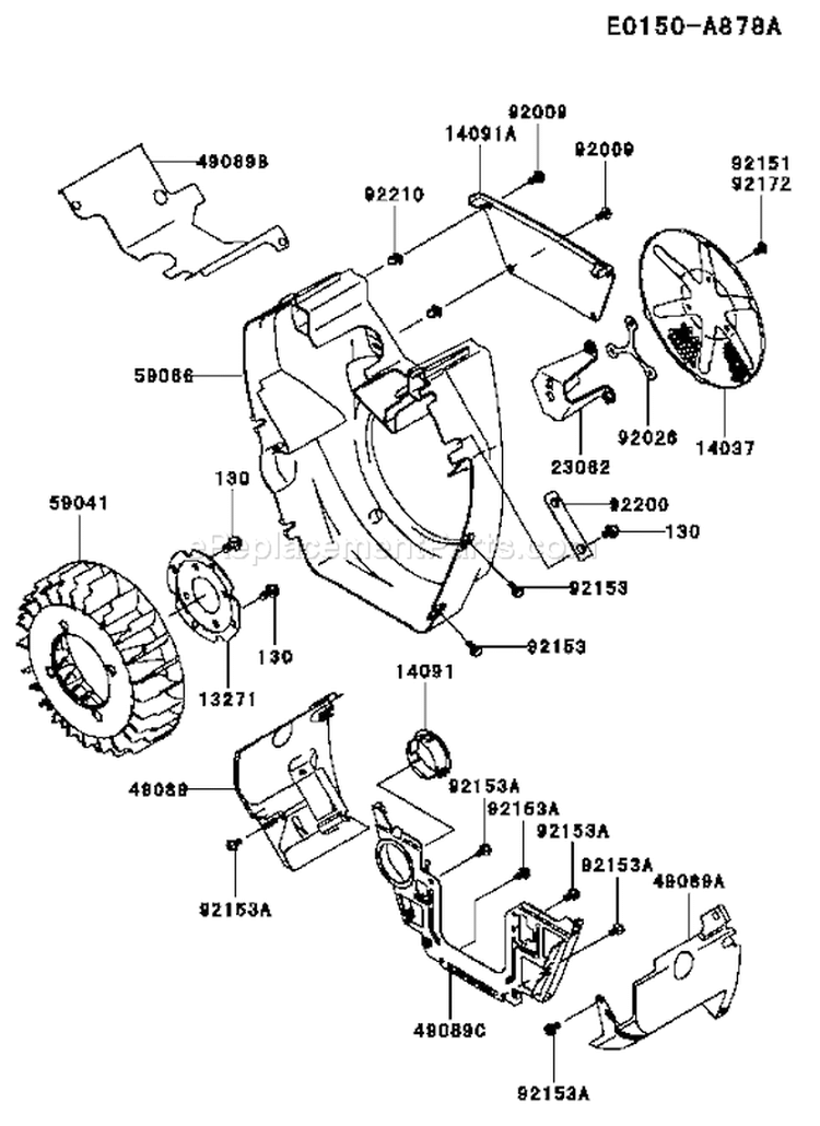 Page D Diagram and Parts List for FH721D AS11 Kawasaki Engine