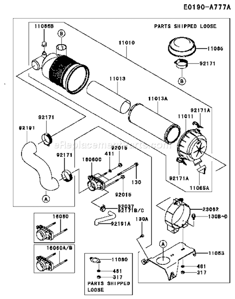 Page A Diagram and Parts List for FH721D BS08 Kawasaki Engine