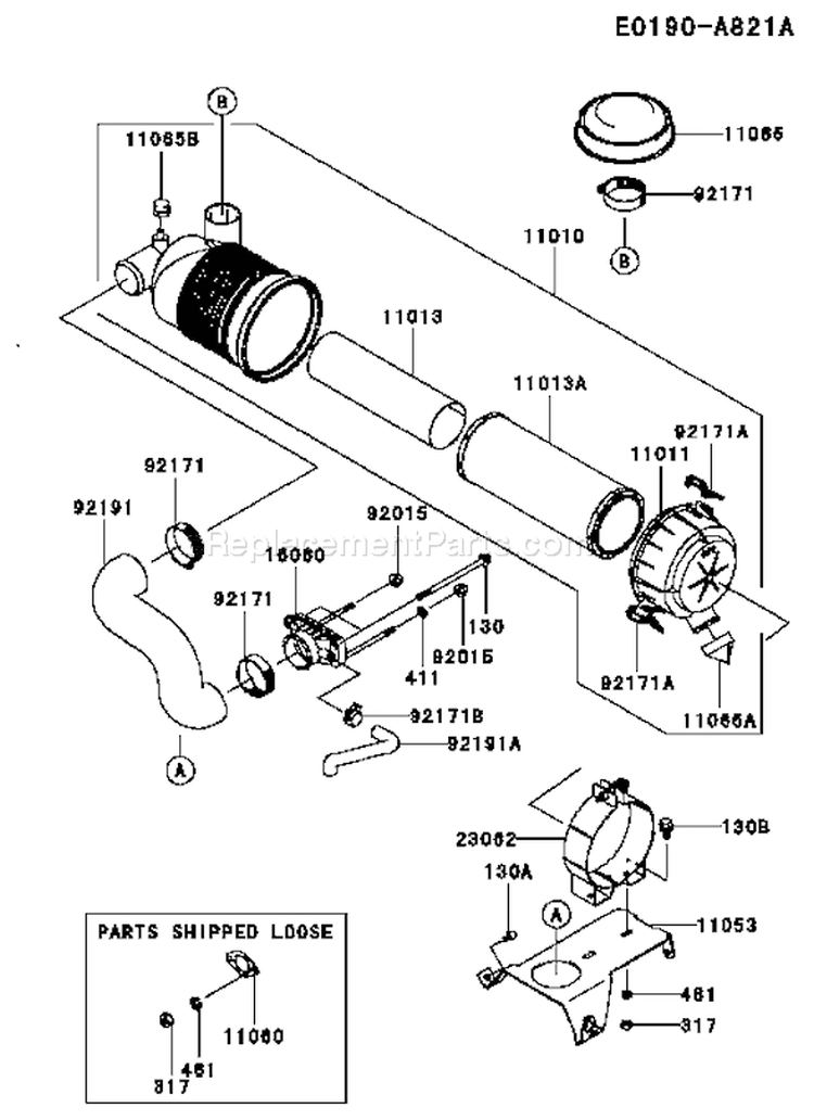 Page A Diagram and Parts List for FH721D BS09 Kawasaki Engine
