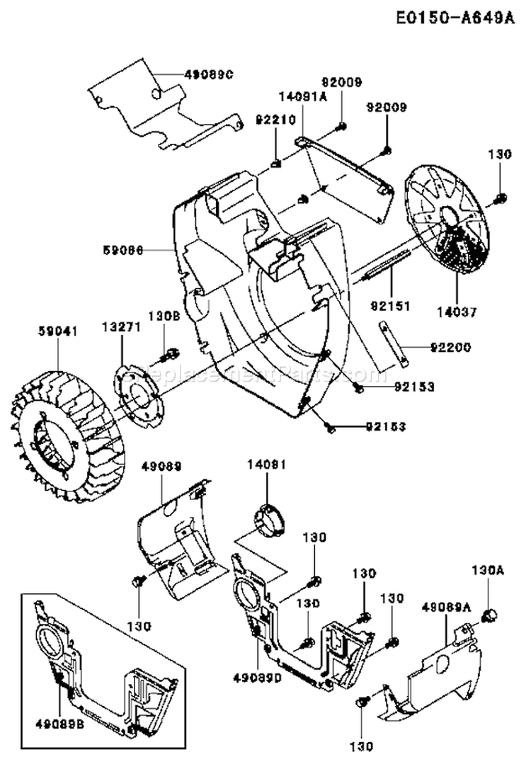 Page D Diagram and Parts List for FH721D BS09 Kawasaki Engine