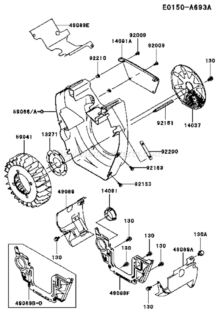 Page D Diagram and Parts List for FH721D CS05 Kawasaki Engine