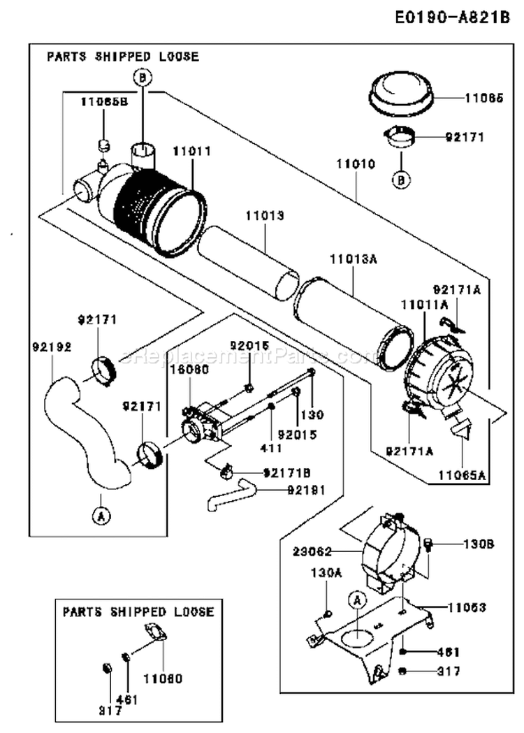 Page A Diagram and Parts List for FH721D CS08 Kawasaki Engine