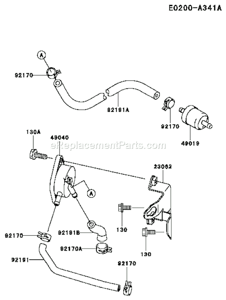 Page G Diagram and Parts List for FH721V-AS10  Kawasaki Engine
