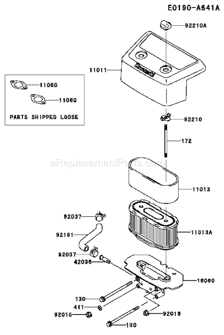 Page A Diagram and Parts List for FH721V-AS19  Kawasaki Engine