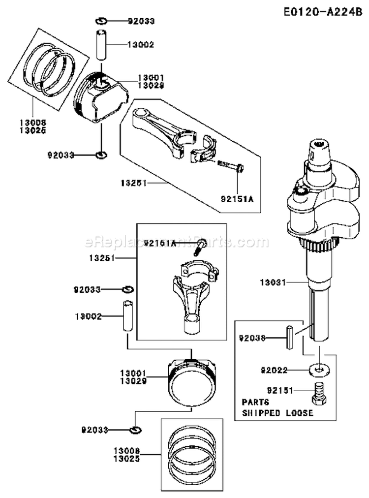 Page J Diagram and Parts List for FH721V AS26 Kawasaki Engine