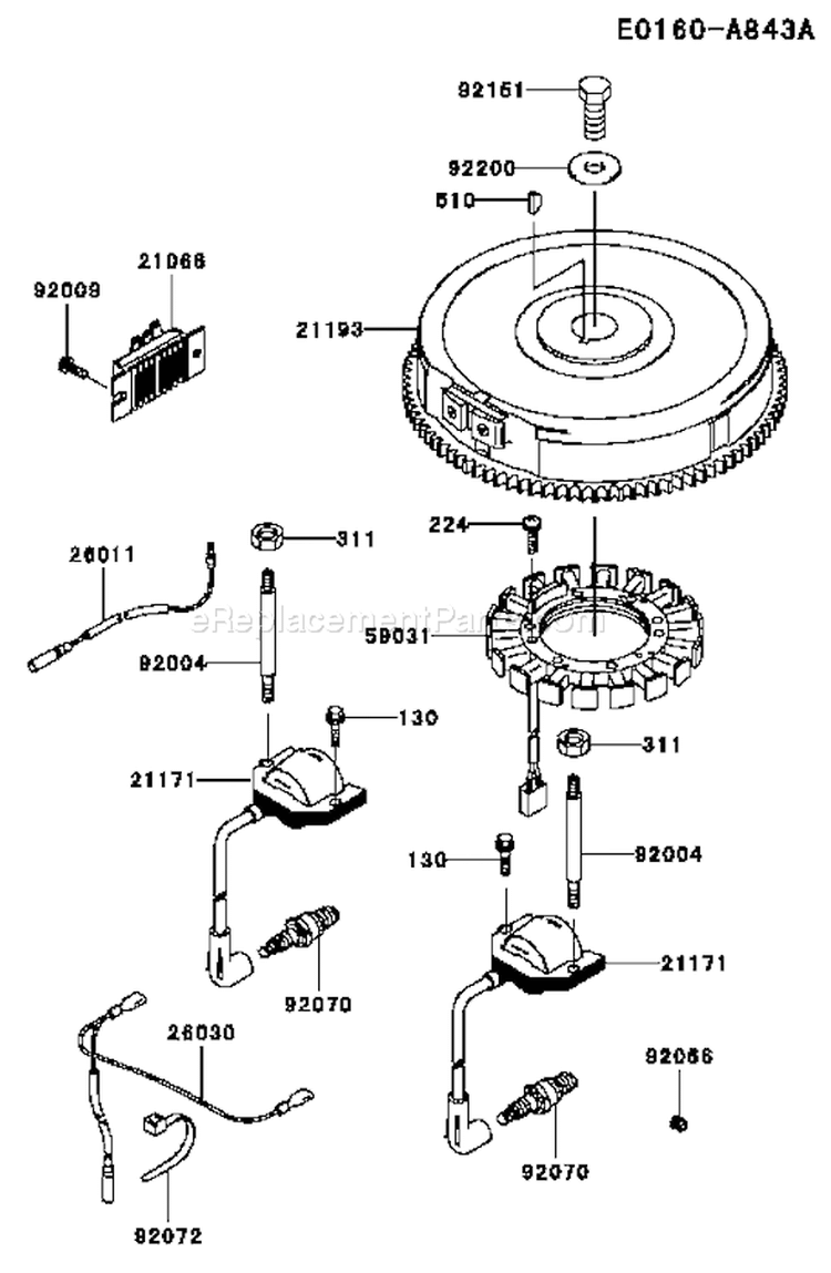 Page F Diagram and Parts List for FH680V AS25 Kawasaki Engine