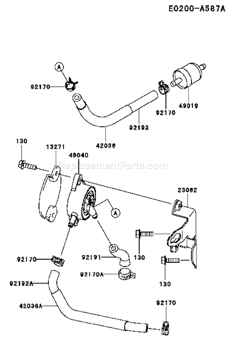 Page G Diagram and Parts List for FH721V AS36 Kawasaki Engine