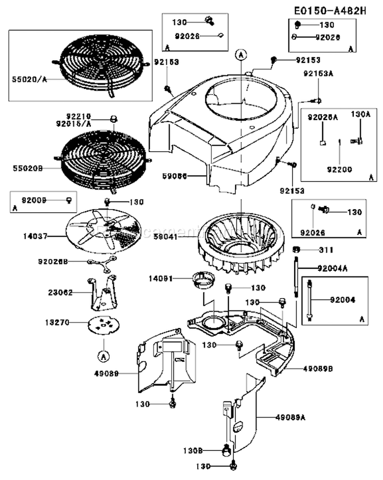 Page D Diagram and Parts List for FH721V-AS01  Kawasaki Engine