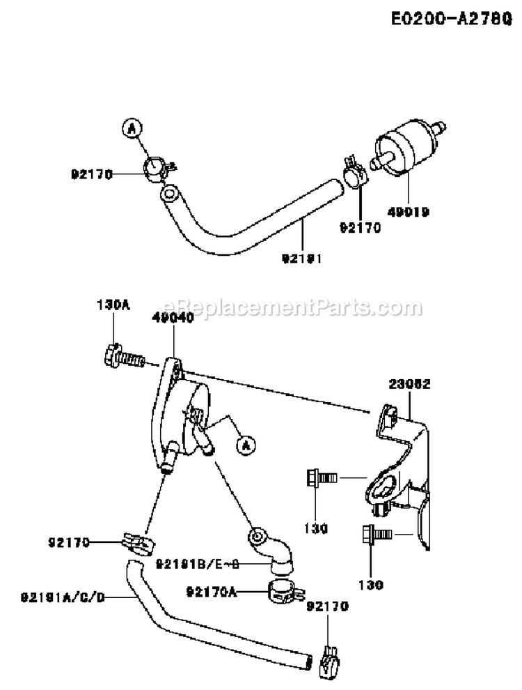 Page G Diagram and Parts List for FH721V-BS04  Kawasaki Engine
