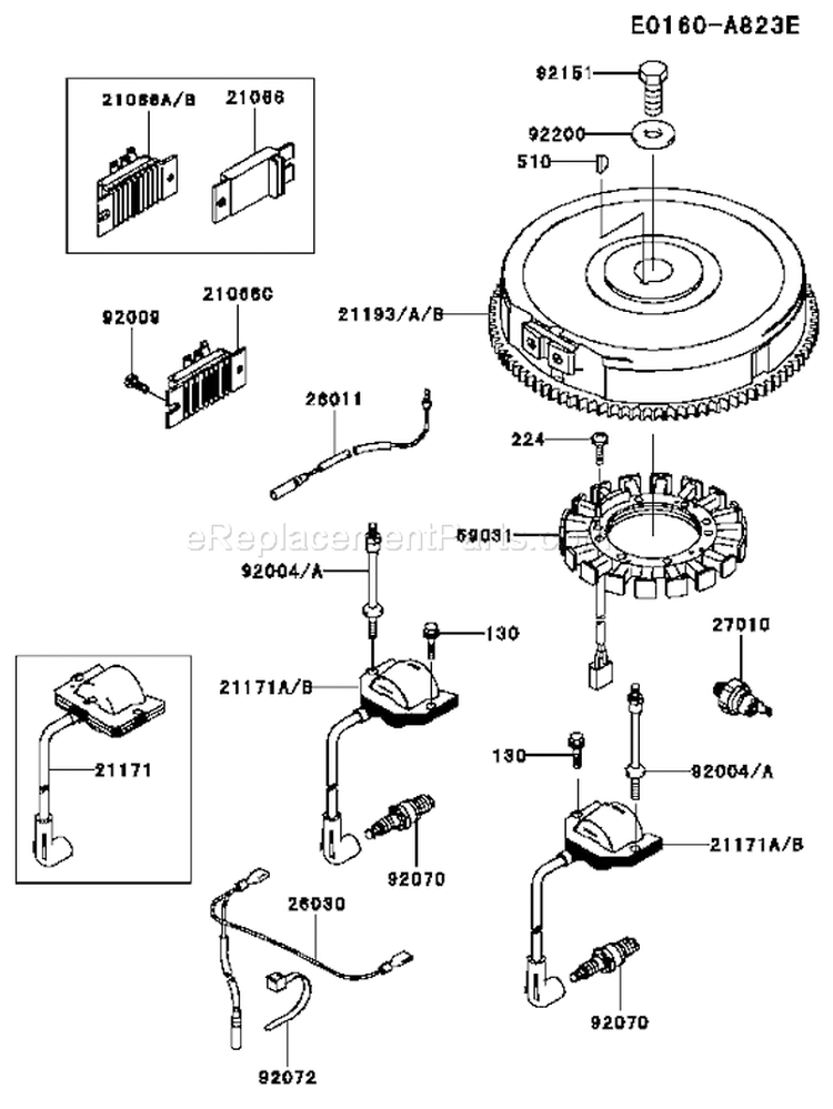 Page F Diagram and Parts List for FH721V-AS05  Kawasaki Engine