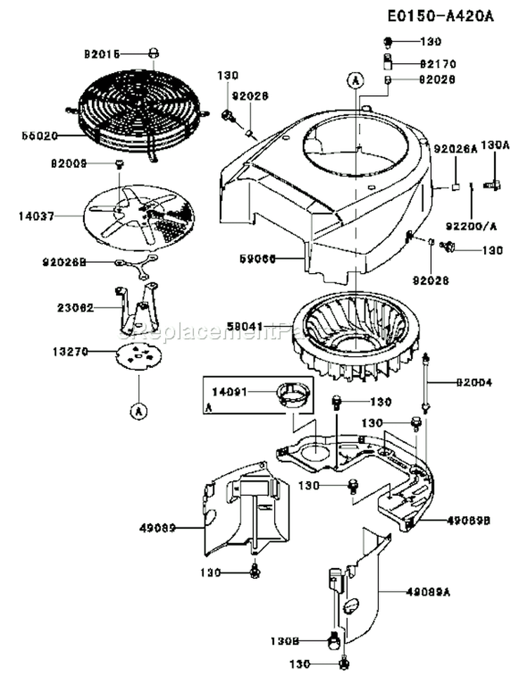 Page D Diagram and Parts List for FH721V-AS09  Kawasaki Engine