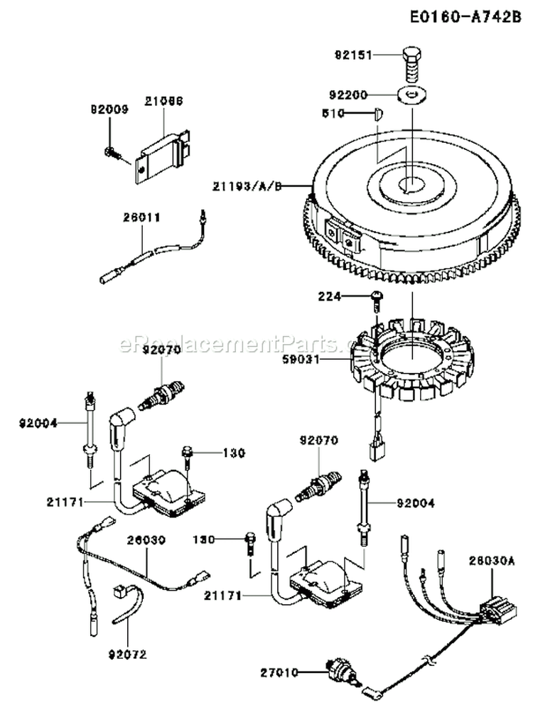 Page F Diagram and Parts List for FH721V-AS09  Kawasaki Engine