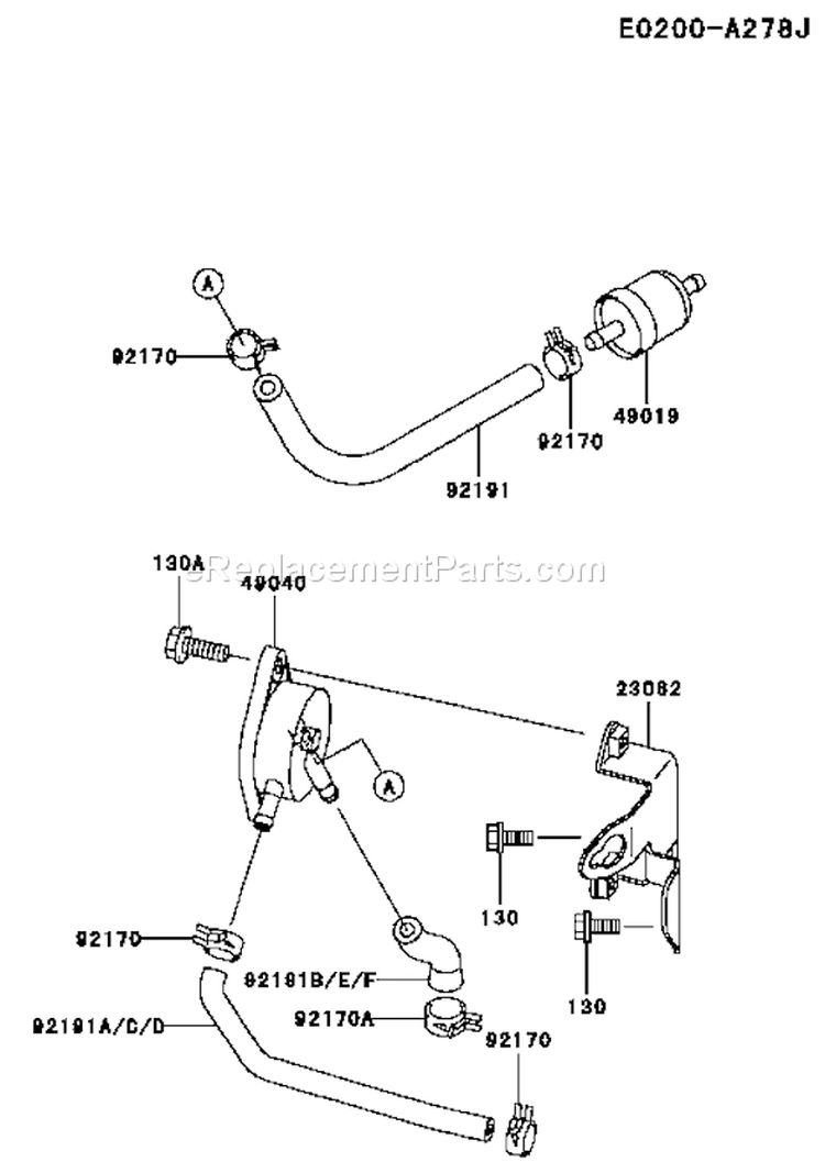 Page G Diagram and Parts List for FH721V-AS09  Kawasaki Engine
