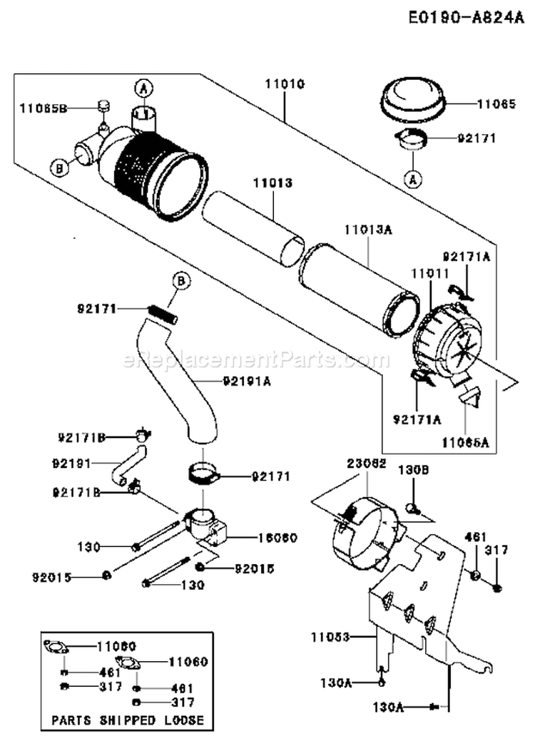 Page A Diagram and Parts List for FH680V CS32 Kawasaki Engine