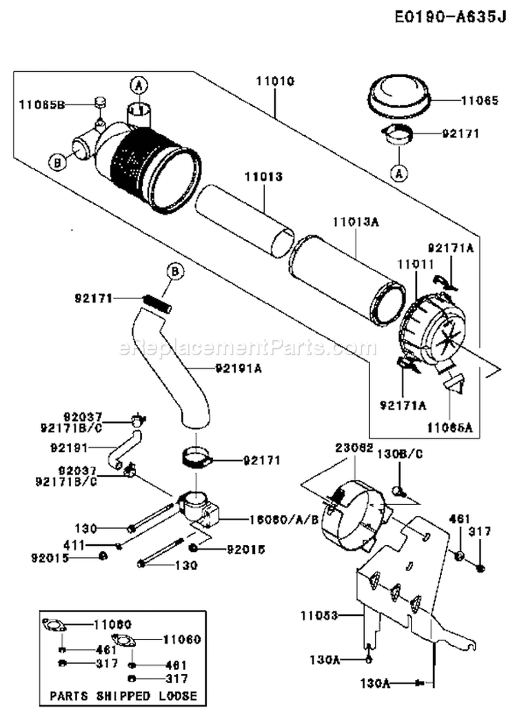 Page A Diagram and Parts List for FH721V CS31 Kawasaki Engine