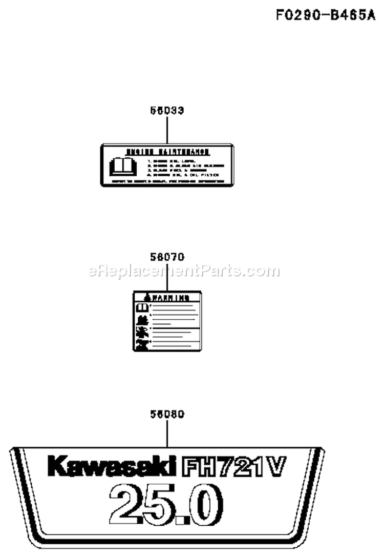 Page H Diagram and Parts List for FH721V CS35 Kawasaki Engine