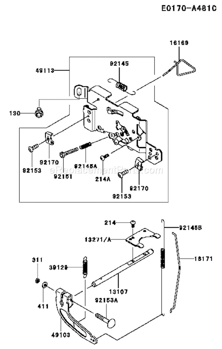Page C Diagram and Parts List for FH721V-DS19  Kawasaki Engine